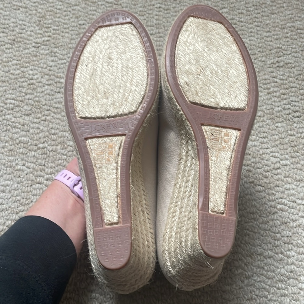 J Crew tan canvas wedges size 11 - Picture 5 of 6